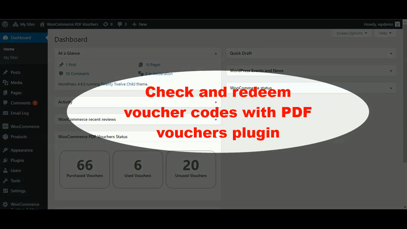 Check and redeem voucher codes with PDF vouchers plugin