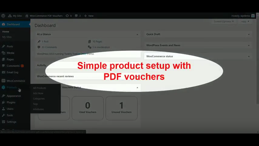 Simple Product setup with PDF Vouchers