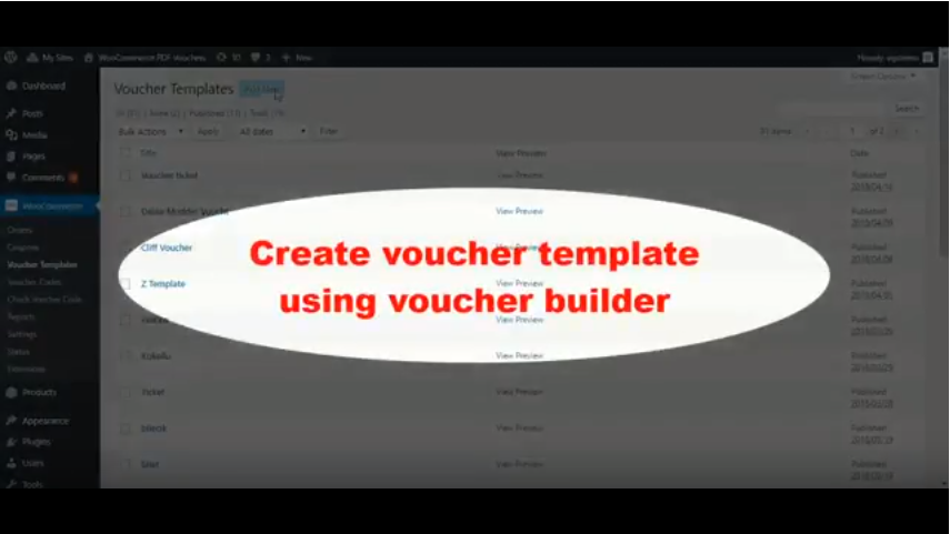 Create voucher template using voucher builder